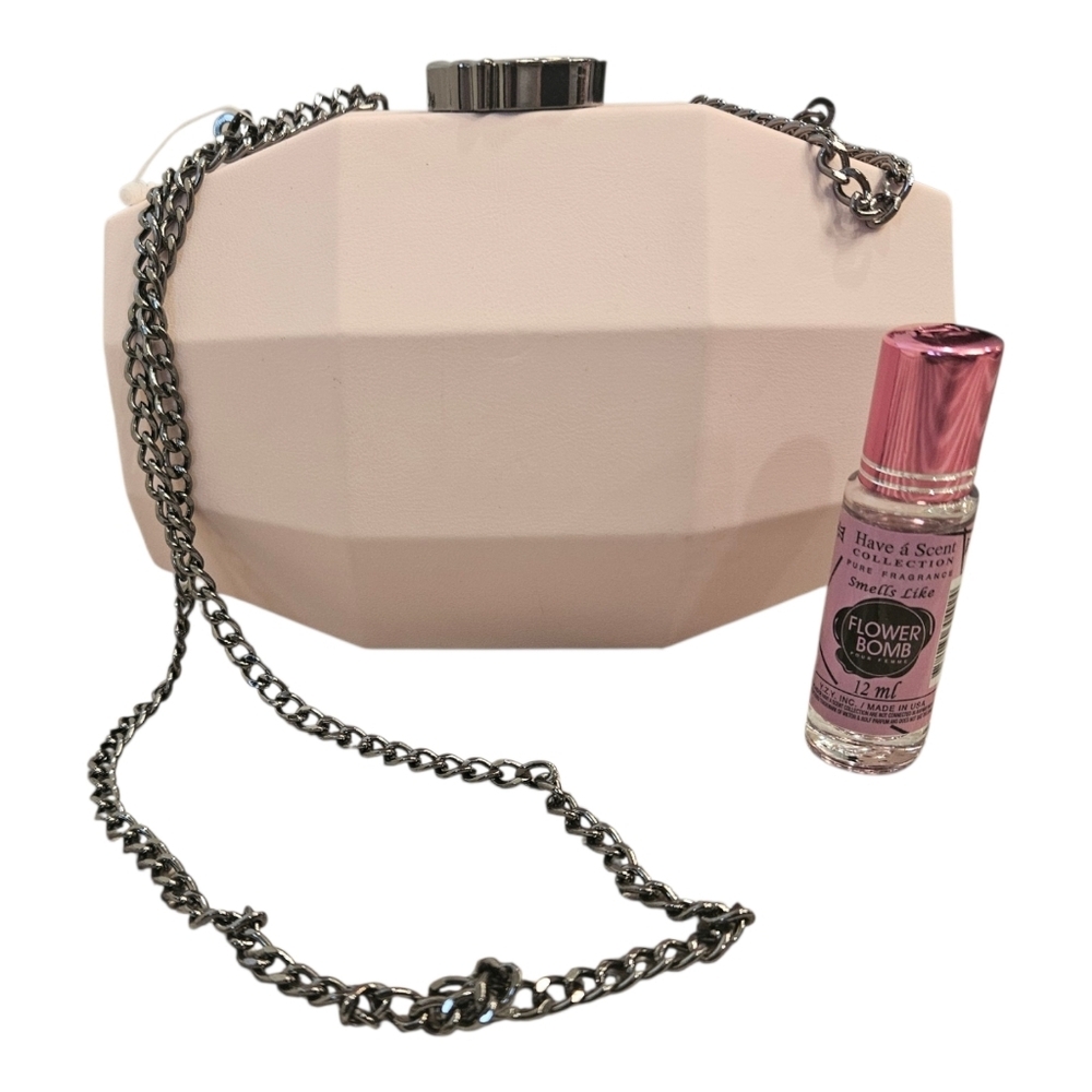 Viktor & Rolf Geometric Clutch Crossbody + "Smells Like" Flower Bomb Roller Oil